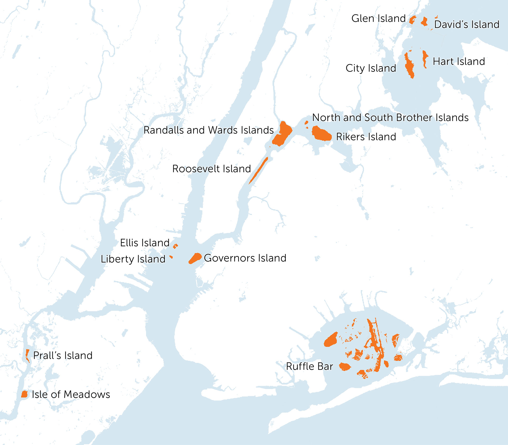 Map of NYC islands