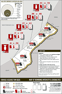 Gaza deaths map