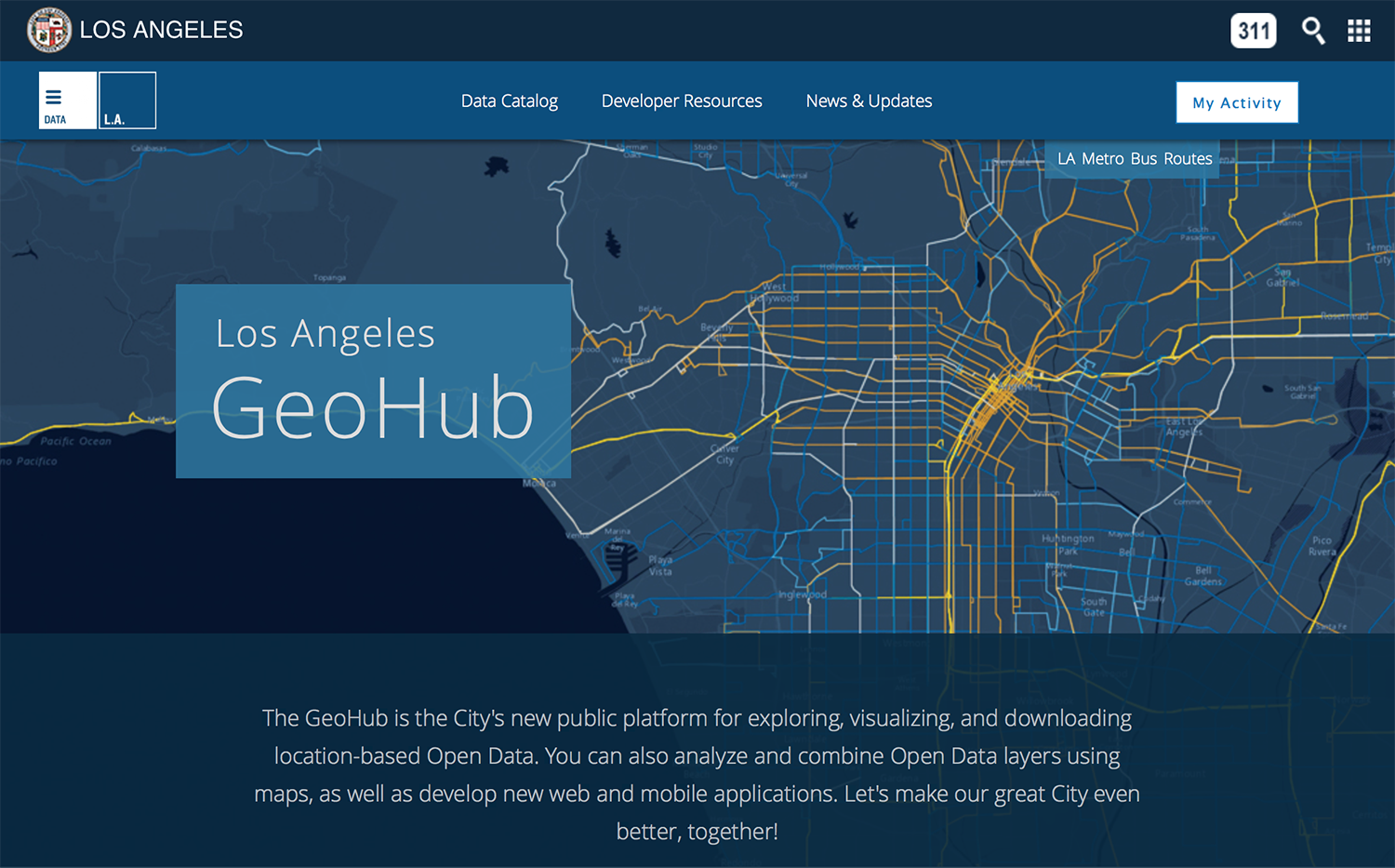 Los Angeles Geohub home page