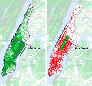 Map of WiFi vs Income in Manhattan