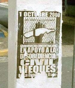 Poster announcing a civil disobedience action